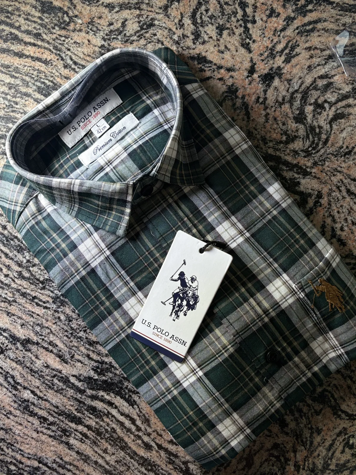 Cotton Check Shirt, Green Check