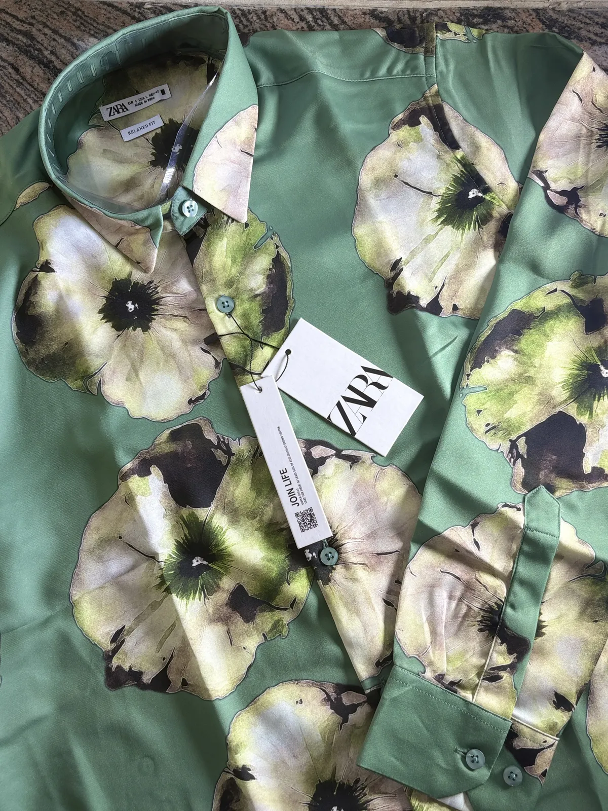 Floral Print Shirt, Mint Poppy