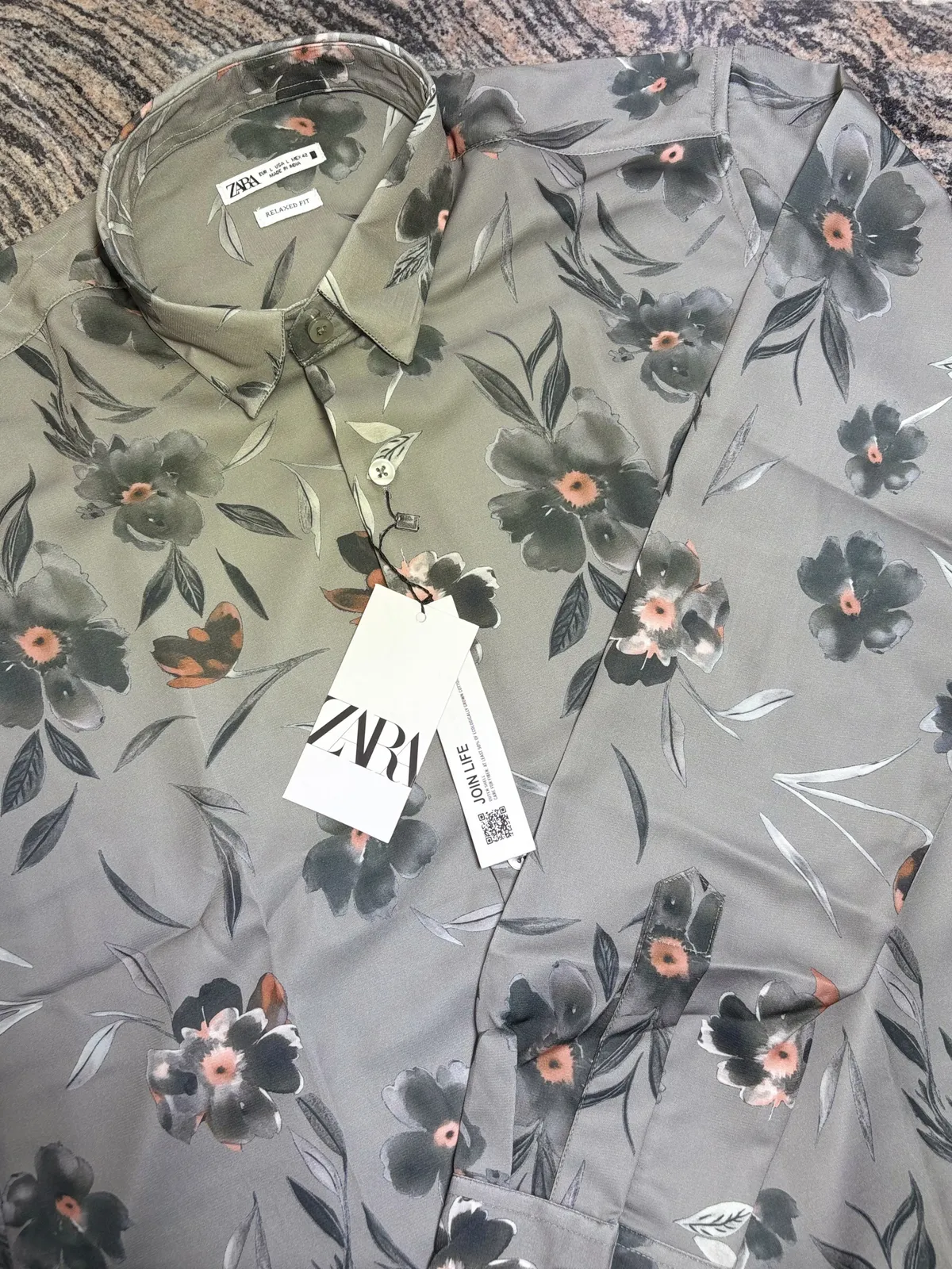 Floral Print Shirt, Sage Grey Bloom