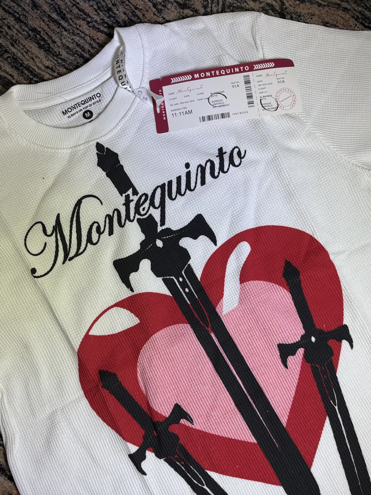 Heart and Swords Waffle Tee