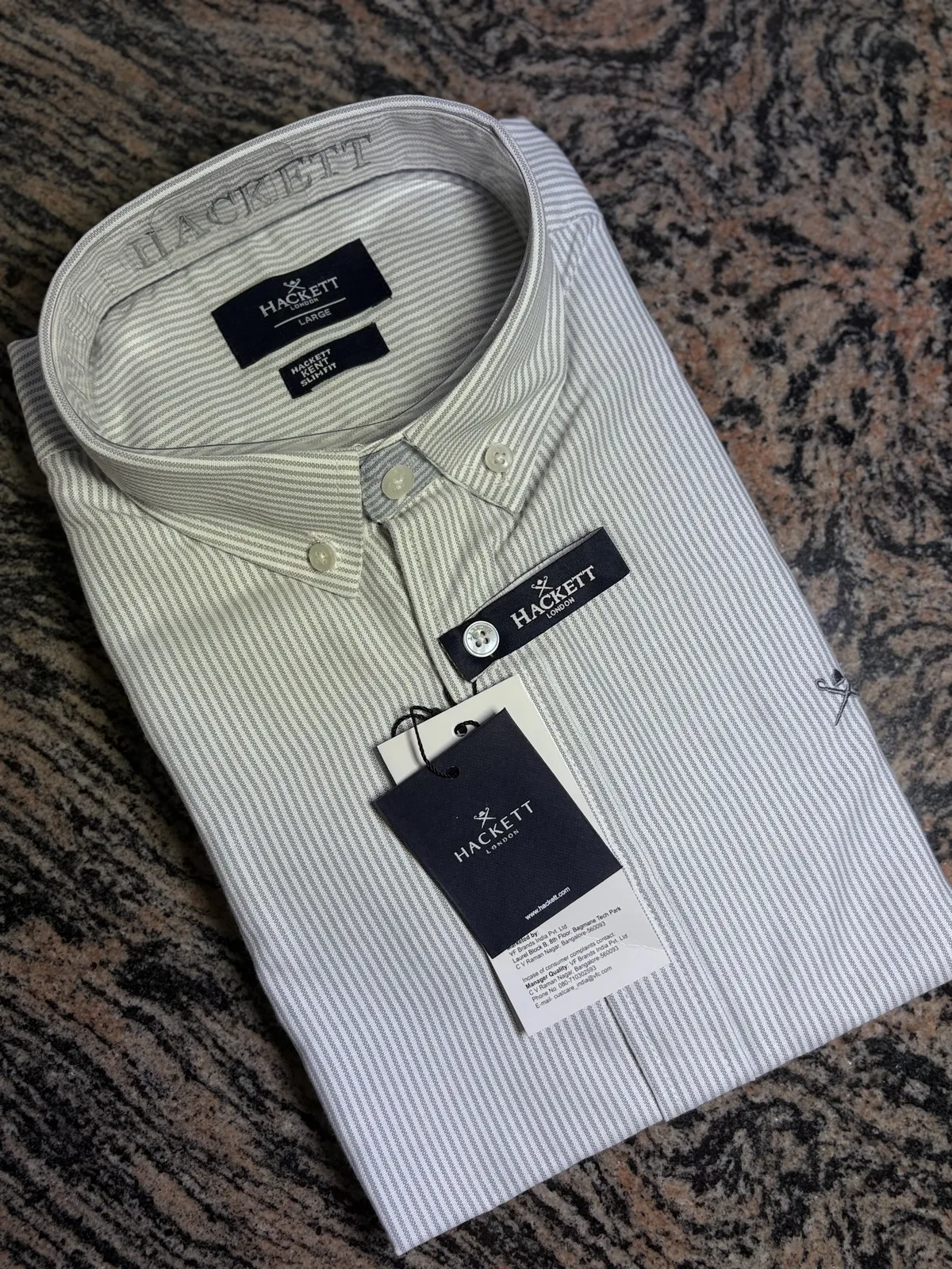 Old Money Stripe Shirt, Grey Blue