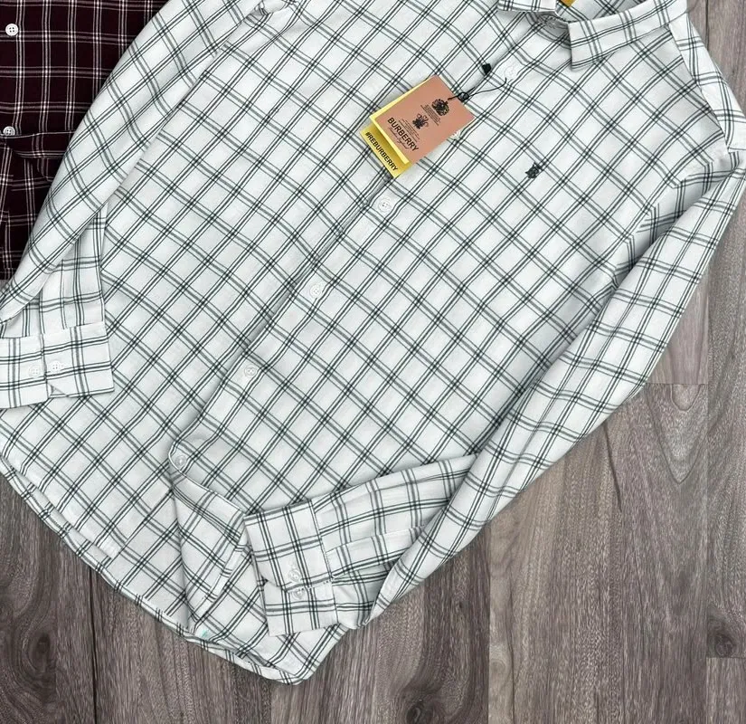 White Green Check Shirt